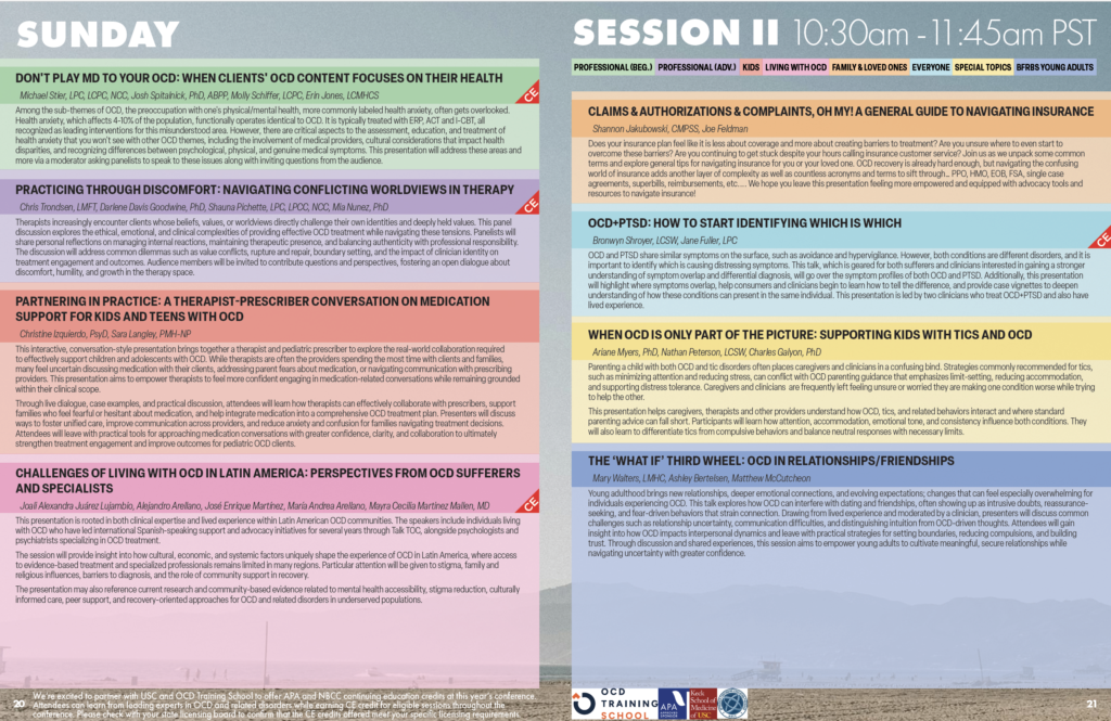 2026 Online OCD Conference program, page 10