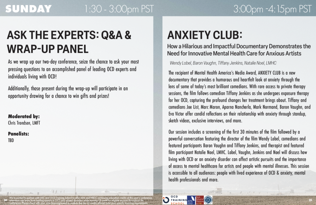 2026 Online OCD Conference program, page 12
