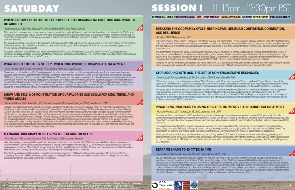 2026 Online OCD Conference program, page 4
