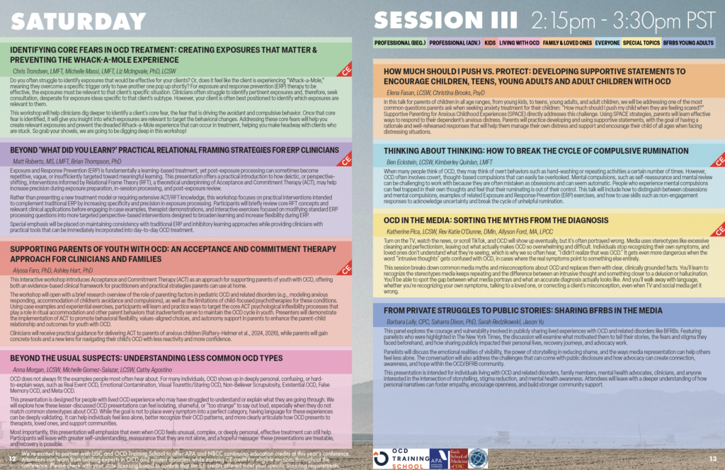 2026 Online OCD Conference program, page 6