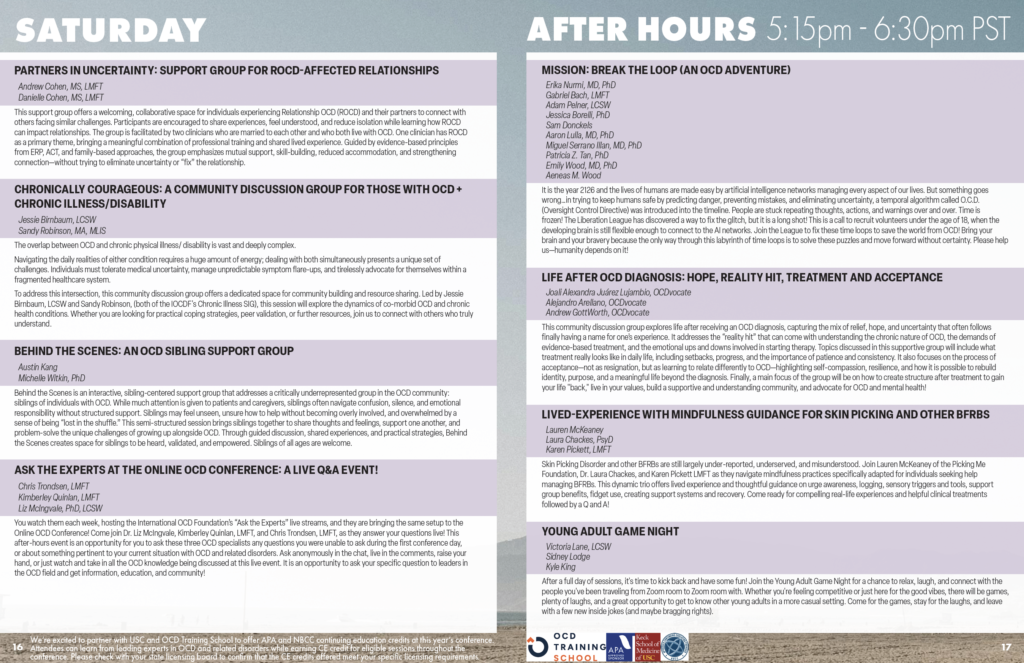 2026 Online OCD Conference program, page 8